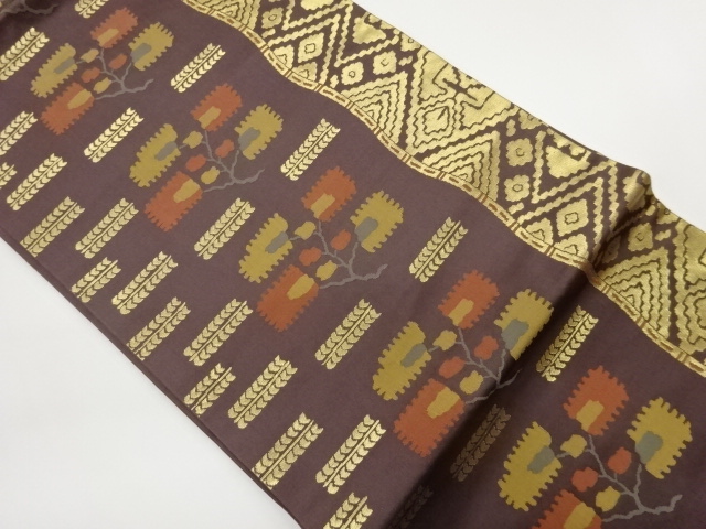 JAPANESE NAGOYA OBI / WOVEN ABSTRACT FLOWER